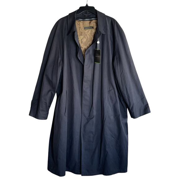 Joseph Abboud Trench Coat Black Macon Wool Lining Convertible - Picture 2 of 14